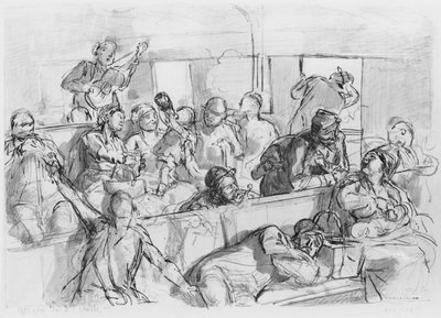 Album of the Siege of Paris, Third Class Carriage by Gustave Dore